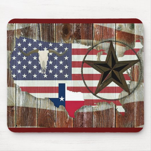 Rustic Texas Lone Star Texas Long Horn Muismat (Voorkant)