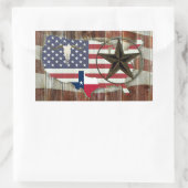 Rustic Texas Lone Star Texas Long Horn Rechthoekige Sticker (Tas)