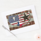 Rustic Texas Lone Star Texas Long Horn Rechthoekige Sticker (Envelop)