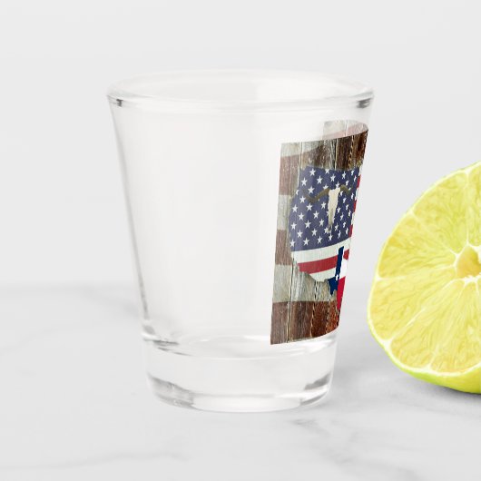 Rustic Texas Lone Star Texas Long Horn Shot Glas (Links)