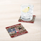 Rustic Texas Lone Star Texas Long Horn Square Pape Kartonnen Onderzetters (Insitu)