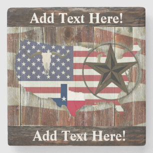 Rustic Texas Lone Star Texas Long Horn Stone Coast Stenen Onderzetter