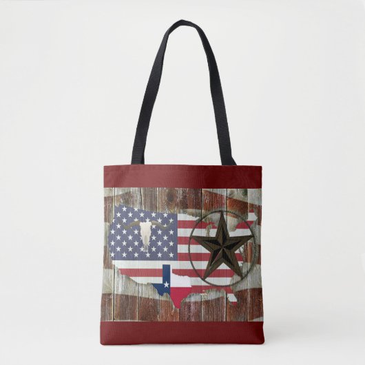 Rustic Texas Lone Star Texas Long Horn Tote Bag (Voorkant)
