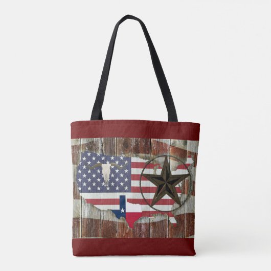 Rustic Texas Lone Star Texas Long Horn Tote Bag (Achterkant)