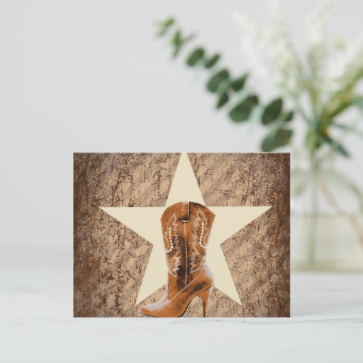 Rustic Texas Lone Star western Country Cowgirl Briefkaart (Staand voorkant)