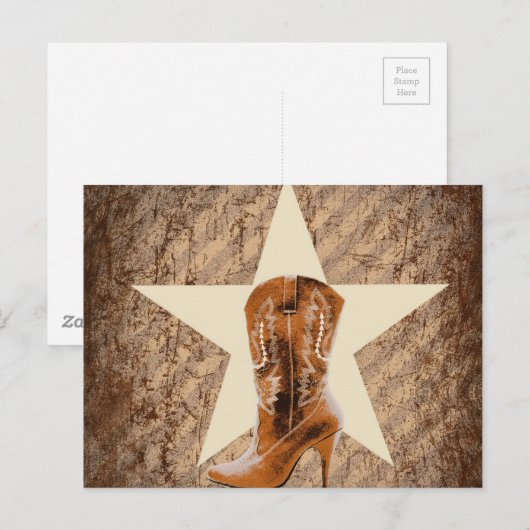 Rustic Texas Lone Star western Country Cowgirl Briefkaart (Voorkant / Achterkant)
