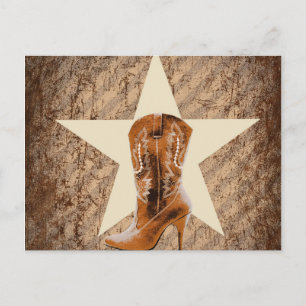 Rustic Texas Lone Star western Country Cowgirl Briefkaart