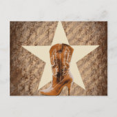 Rustic Texas Lone Star western Country Cowgirl Briefkaart (Voorkant)