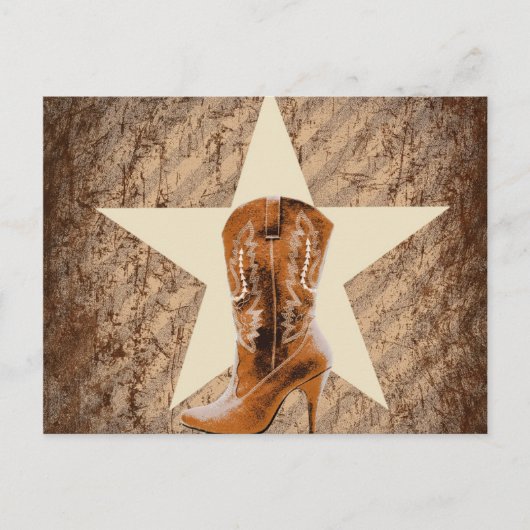 Rustic Texas Lone Star western Country Cowgirl Briefkaart (Voorkant)