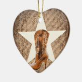 Rustic Texas Lone Star western Country Cowgirl Keramisch Ornament (Links)