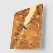 Rustic Texas Longhorn Leather Print Vierkante Klok (Hoek)