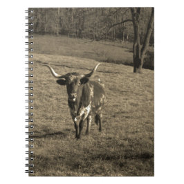 Rustic Texas Longhorn rundveestranch koe Notitieboek