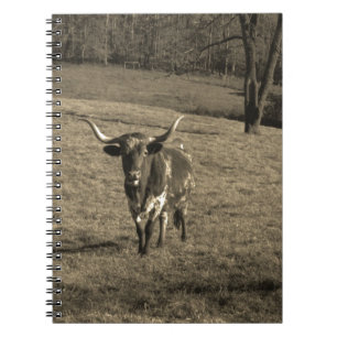 Rustic Texas Longhorn rundveestranch koe Notitieboek