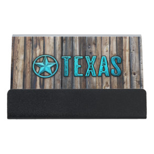 Rustic Texas Star (blauw) Bureau Visitekaartjeshouders