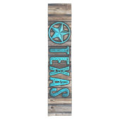 Rustic Texas Star (blauw) Korte Tafelloper (Voorkant)
