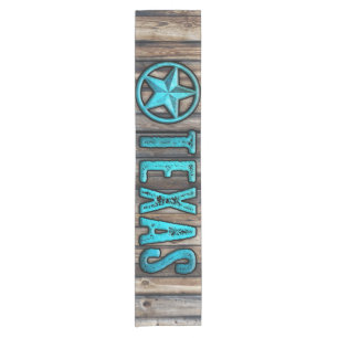 Rustic Texas Star (blauw) Korte Tafelloper