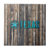 Rustic Texas Star (blauw) Tegeltje (Voorkant)