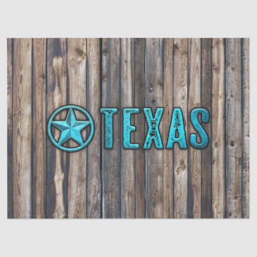 Rustic Texas Star (blauw) Tissuepapier (Voorkant)