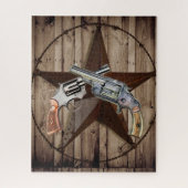 Rustic Texas Star Cowboy Pistols western Land Legpuzzel (Verticaal)