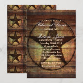 Rustic Texas Star westerne bruiloft repetitie dine Kaart (Voorkant / Achterkant)