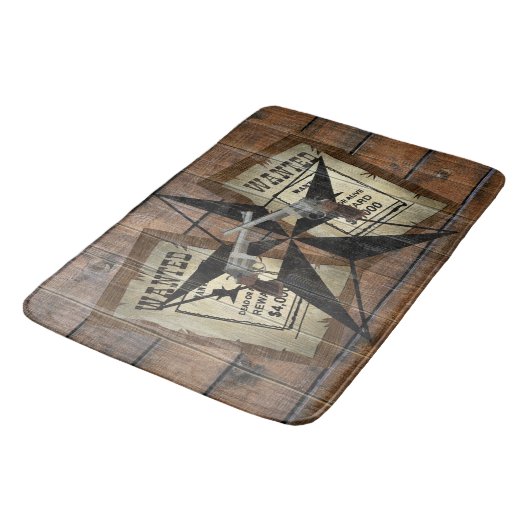 Rustic Texas Star Westerne dubbele gezochte pistol Badmat (Gekanteld)