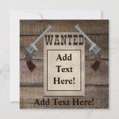 Rustic Texas Star Westerne dubbele gezochte pistol Bedankkaart (Achterkant)