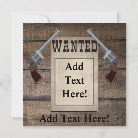 Rustic Texas Star Westerne dubbele gezochte pistol Bedankkaart (Achterkant)