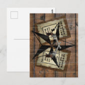 Rustic Texas Star Westerne dubbele gezochte pistol Briefkaart (Voorkant / Achterkant)