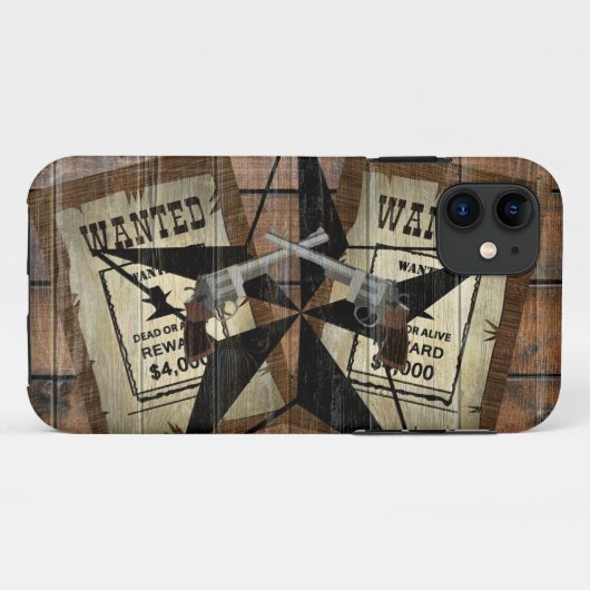 Rustic Texas Star Westerne dubbele gezochte pistol Case-Mate iPhone Case (Achterkant (horizontaal))