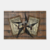Rustic Texas Star Westerne dubbele gezochte pistol Deurmat (Voorkant)