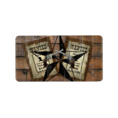 Rustic Texas Star Westerne dubbele gezochte pistol Etiket (Voorkant)