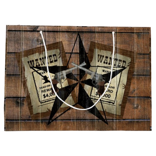Rustic Texas Star Westerne dubbele gezochte pistol Groot Cadeauzakje (Achterkant)
