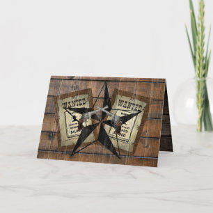 Rustic Texas Star Westerne dubbele gezochte pistol Kaart