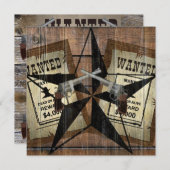 Rustic Texas Star Westerne dubbele gezochte pistol Kaart (Voorkant / Achterkant)
