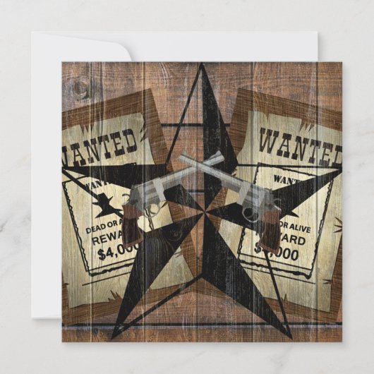 Rustic Texas Star Westerne dubbele gezochte pistol Kaart (Voorkant)