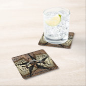 Rustic Texas Star Westerne dubbele gezochte pistol Kartonnen Onderzetters (Insitu)