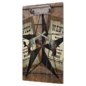Rustic Texas Star Westerne dubbele gezochte pistol Klembord (Links)