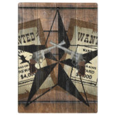 Rustic Texas Star Westerne dubbele gezochte pistol Klembord (Achterkant)