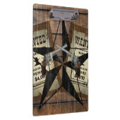Rustic Texas Star Westerne dubbele gezochte pistol Klembord (Rechts)