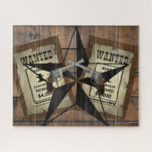Rustic Texas Star Westerne dubbele gezochte pistol Legpuzzel (Horizontaal)