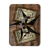 Rustic Texas Star Westerne dubbele gezochte pistol Magneet (Verticaal)