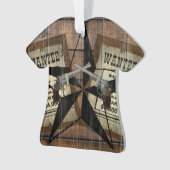 Rustic Texas Star Westerne dubbele gezochte pistol Ornament (voorkant)