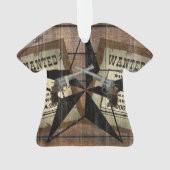 Rustic Texas Star Westerne dubbele gezochte pistol Ornament (achterkant)