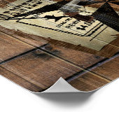 Rustic Texas Star Westerne dubbele gezochte pistol Poster (Hoek)