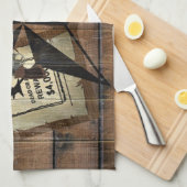 Rustic Texas Star Westerne dubbele gezochte pistol Theedoek (Quarter Fold)