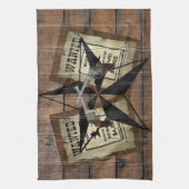 Rustic Texas Star Westerne dubbele gezochte pistol Theedoek (Verticaal)