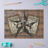 Rustic Texas Star Westerne dubbele gezochte pistol Tissuepapier (Craft)