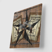Rustic Texas Star Westerne dubbele gezochte pistol Vierkante Klok (Hoek)