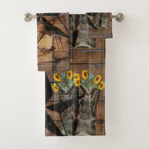 Rustic Texas Star Westerne Pistol Cowboy Boots Bad Handdoek