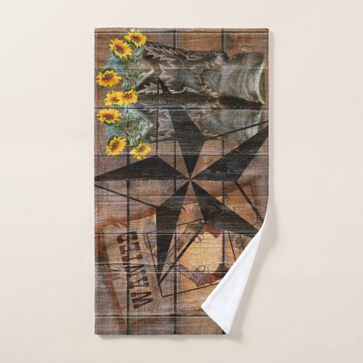Rustic Texas Star Westerne Pistol Cowboy Boots Bad Handdoek (Handdoek)